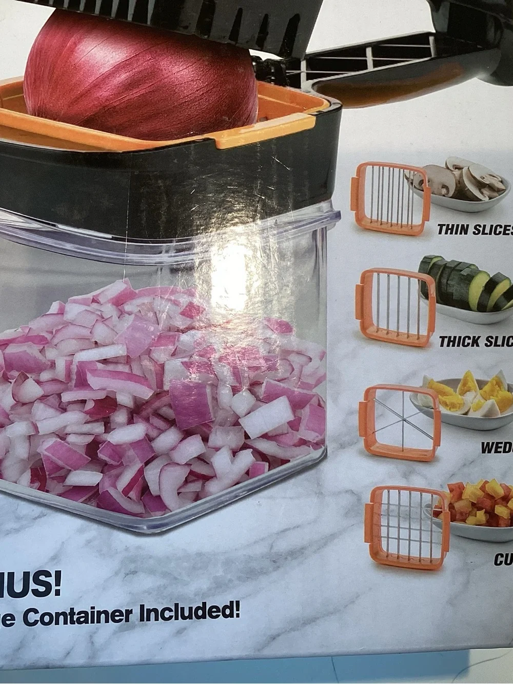 Manual Food Chopper - Black and Orange